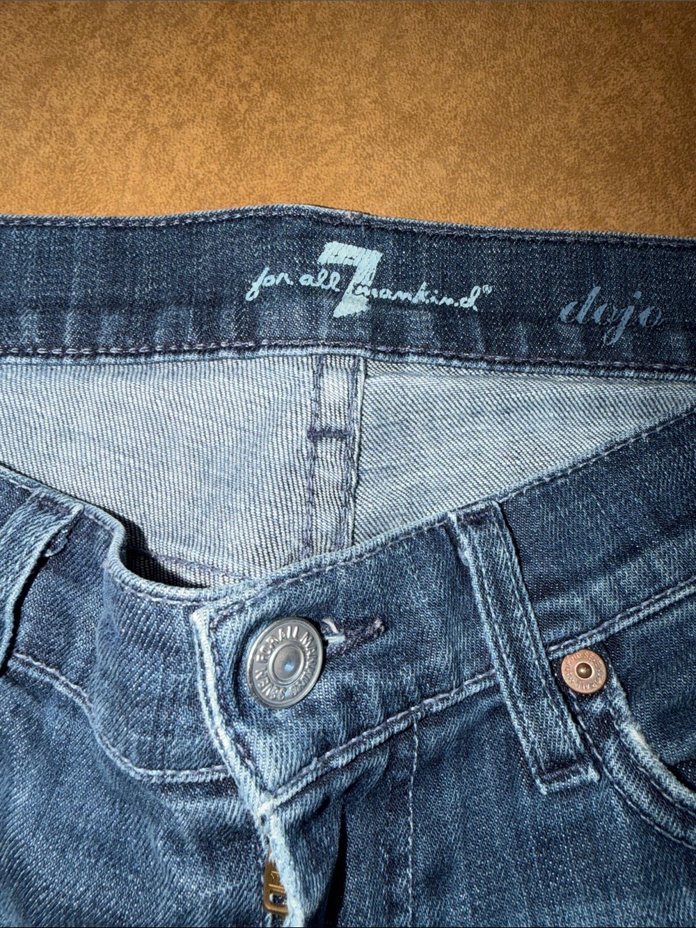 7 For All Mankind Dojo Indigo Wide Leg Flare Jeans • Like NEW • Size 27 - Picture 2 of 11